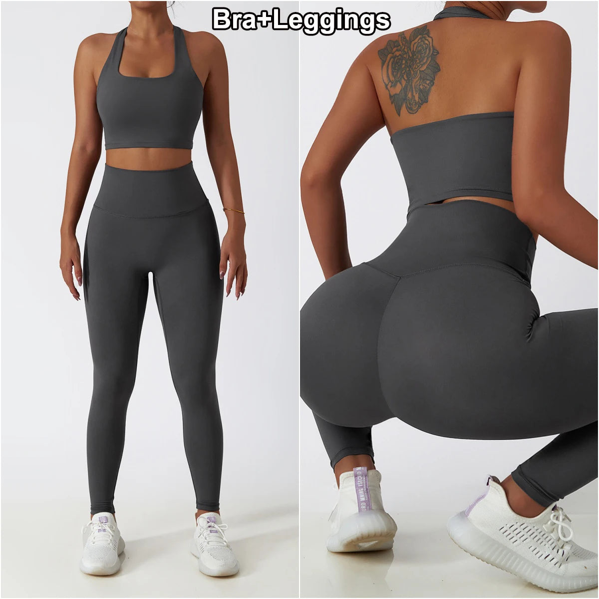 Women Gym Set Full Zip Long Sleeve Jacket Workout Yoga Running Leggings Sports Bra Stretch Women Fitness Outfit Women Activewear