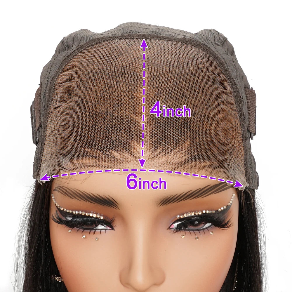 200% Density 6*4 Lace Front Wigs Glueless Remy Human Hair Hair Wig Pre-Bleached Knots Pre-cut Lace Ready to Wear Extensions