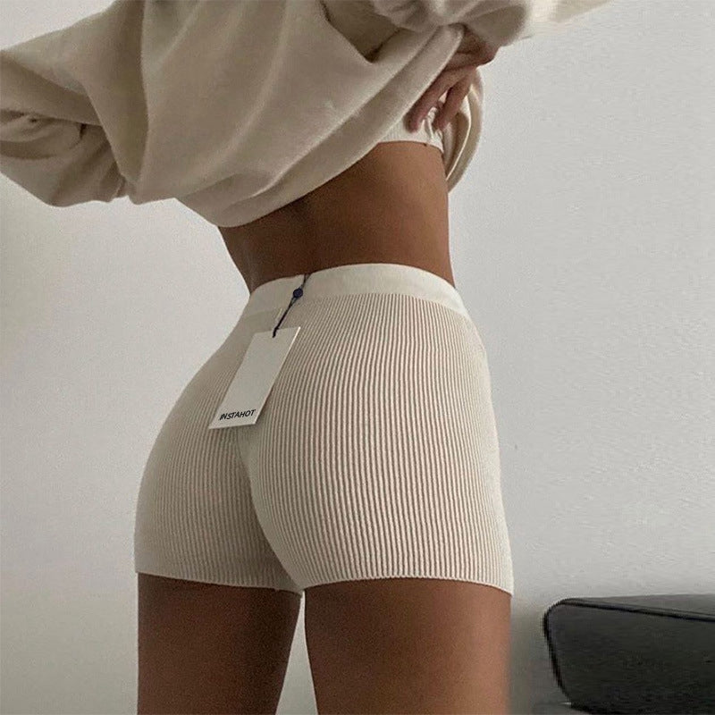 Trending Products New High Waist Woven Summer Ribbed