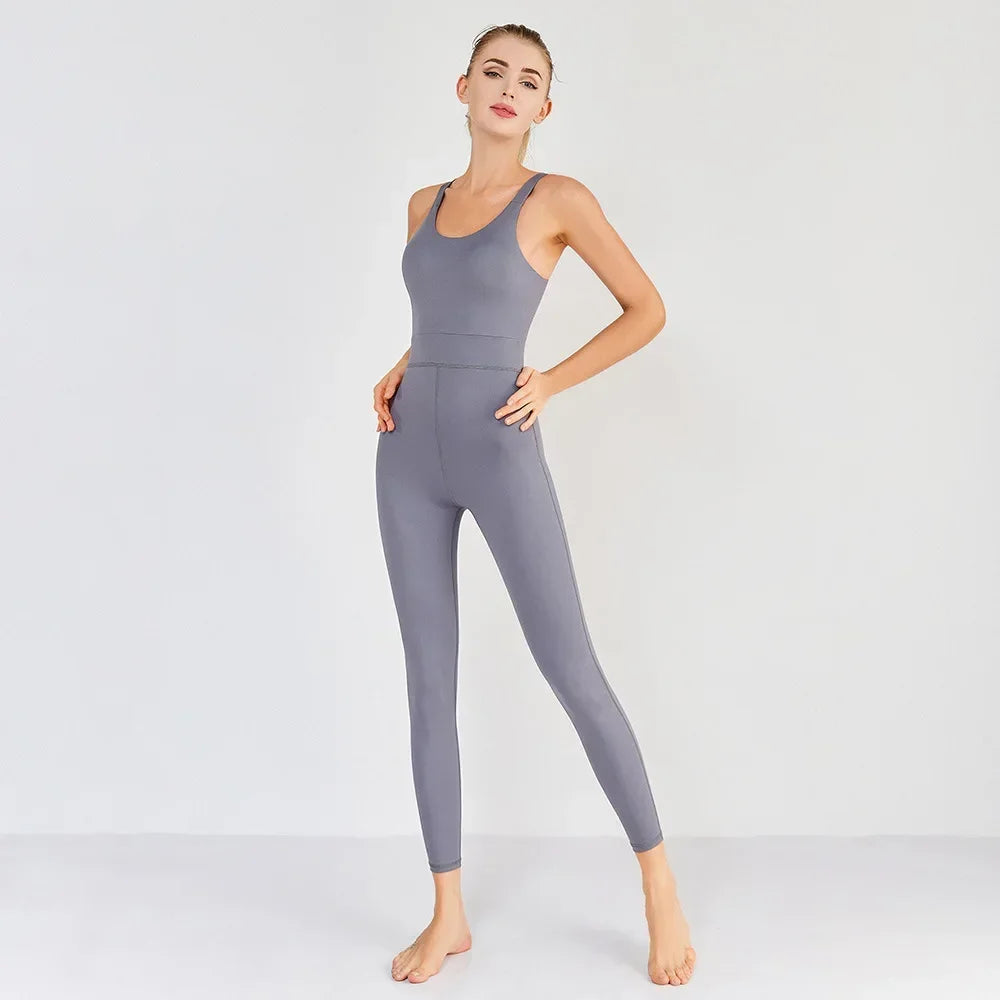 Spring Seamless One-Piece Yoga Suit Dance Belly Tightening Fitness Workout Set Stretch Bodysuit Gym Clothes Push Up Sportswear