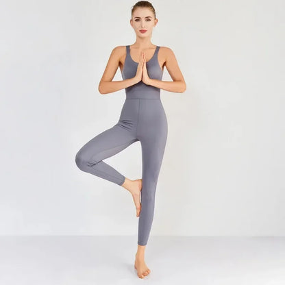 Spring Seamless One-Piece Yoga Suit Dance Belly Tightening Fitness Workout Set Stretch Bodysuit Gym Clothes Push Up Sportswear