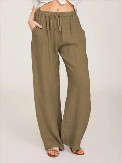 Summer and Autumn New Casual Women's Wear in Europe, America, and Europe Large Loose Cotton Hemp Casual Pants