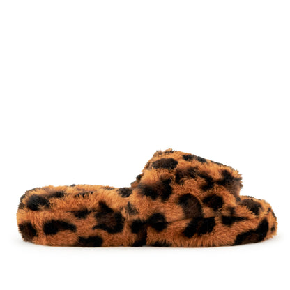 Women's Geneva Faux Fur Slipper Leopard