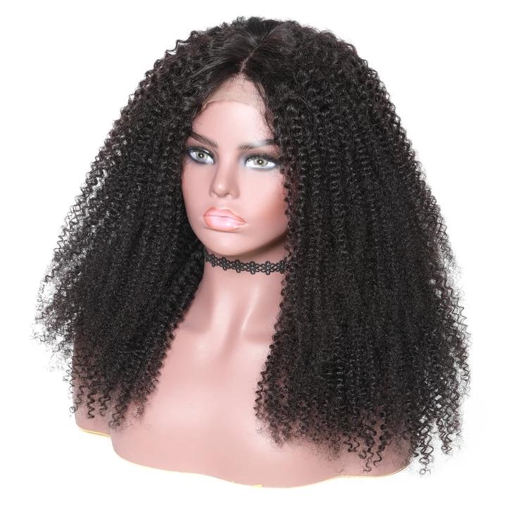 13x4 HD Transparent Lace Frontal Afro Kinky Curly Human Hair Wigs 200%