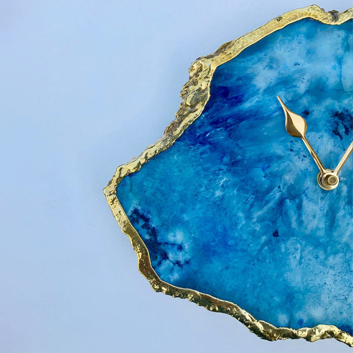 Ocean Blue Large Agate Wall/Table Clock/Personalised Momento