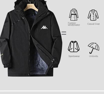 Kappa Jacket Men's Autumn Winter 2024 New Luxury Brand Loose Windbreaker Outdoor Multi-pocket Windproof Waterproof Jackets Top