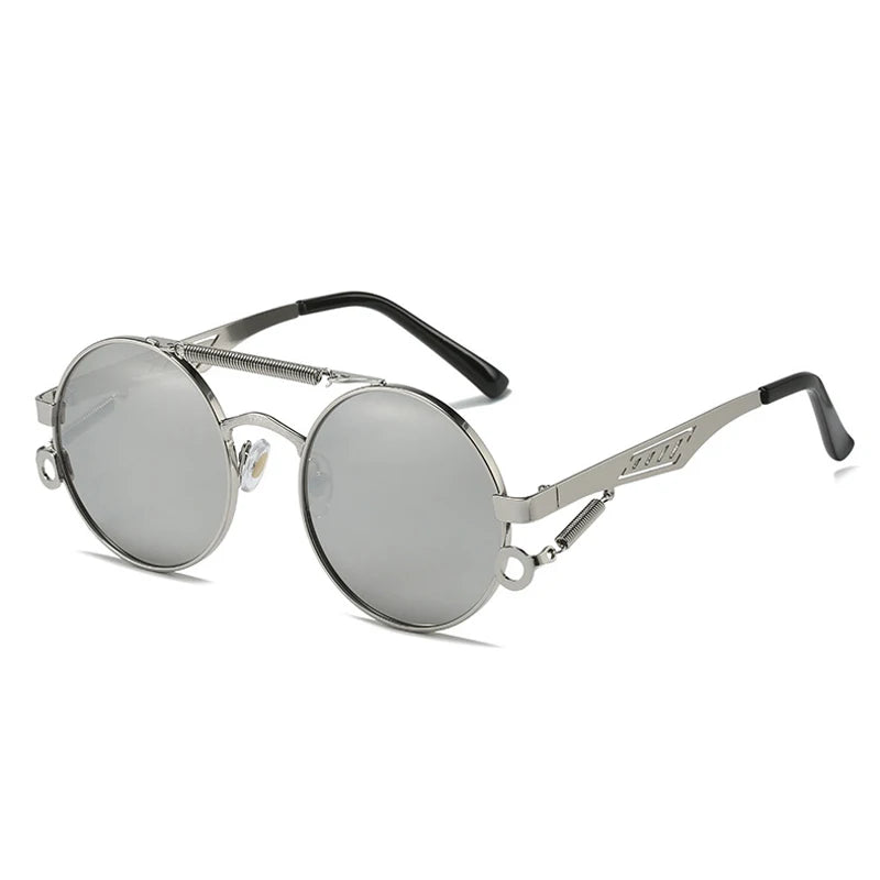 Retro Metal Double Bridges Round Sunglasses