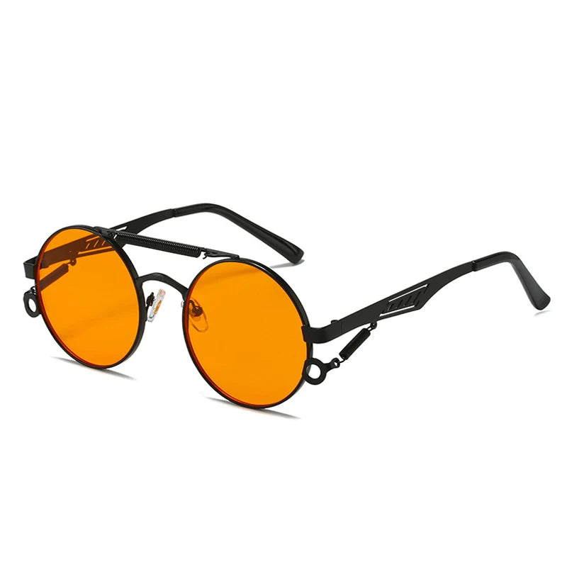 Retro Metal Double Bridges Round Sunglasses