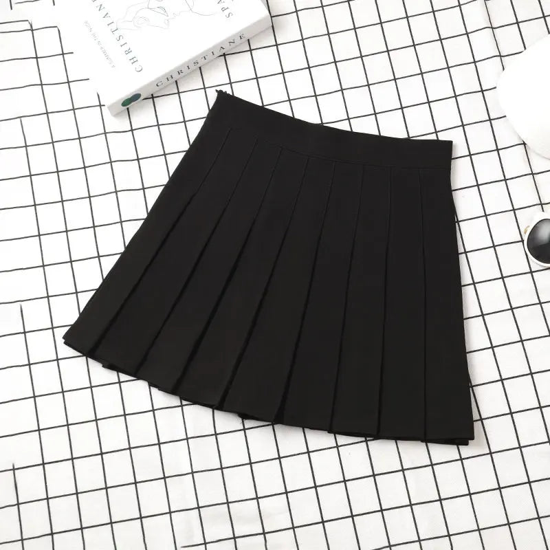 Brown Skirt Ladies 2022 Summer Clothes Women's High Waist Harajuku Korean Style Black Mini Pleated Skirt For School Girl Uniform