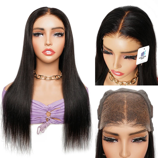 200% Density 6*4 Lace Front Wigs Glueless Remy Human Hair Hair Wig Pre-Bleached Knots Pre-cut Lace Ready to Wear Extensions