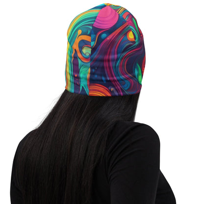 Double-layered Beanie Hat Vibrant Psychedelic Kaleidoscope Boho 7