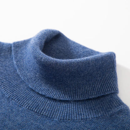 Fashion Basic Men 100% Cashmere Sweater Turtleneck Long Sleeve Pullover Clothing Smart Casual Cashmere Knitwear Clothing Tops