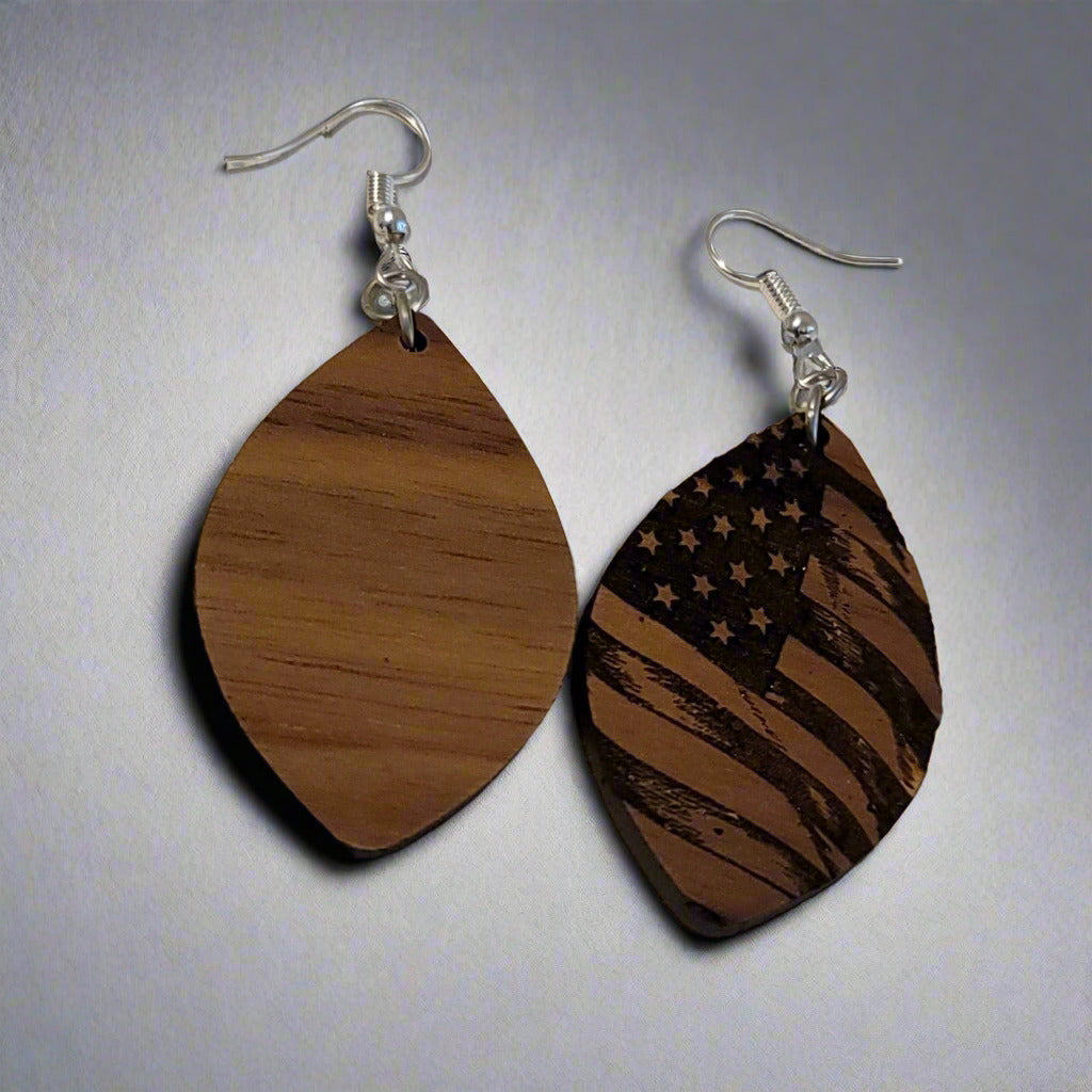 American Flag Dangle Earrings