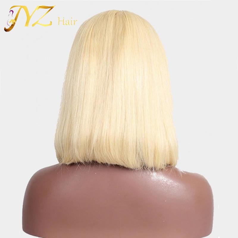 613 Blonde Short Bob Wigs Lace Front Human Hair Wigs Soft Pre Plucked