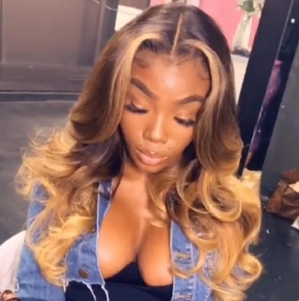 Full Lace Human Hair Wigs Colored Lace Frontal Wig Wavy 13x4 Lace